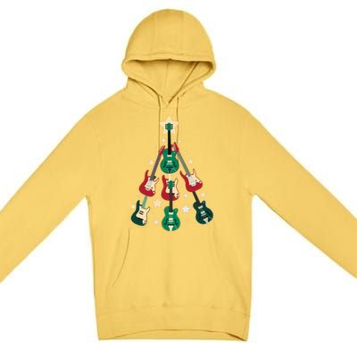 Christmas Guitar Tree  Premium Pullover Hoodie