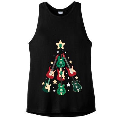 Christmas Guitar Tree  Ladies PosiCharge Tri-Blend Wicking Tank