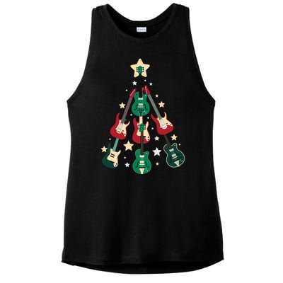 Christmas Guitar Tree  Ladies PosiCharge Tri-Blend Wicking Tank