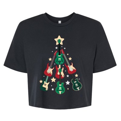 Christmas Guitar Tree  Bella+Canvas Jersey Crop Tee