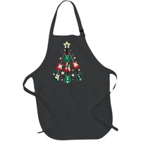 Christmas Guitar Tree  Full-Length Apron With Pockets