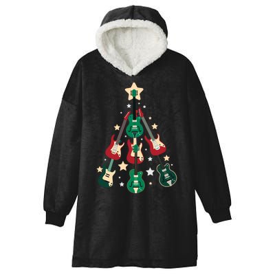 Christmas Guitar Tree  Hooded Wearable Blanket