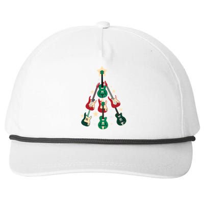 Christmas Guitar Tree  Snapback Five-Panel Rope Hat