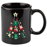 Christmas Guitar Tree  11oz C Handle Ceramic Mug