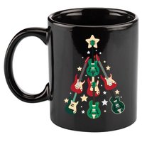 Christmas Guitar Tree  11oz C Handle Ceramic Mug
