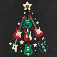 Christmas Guitar Tree  11oz C Handle Ceramic Mug
