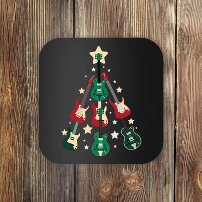 Christmas Guitar Tree  Coaster