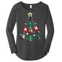 Christmas Guitar Tree  Women's Perfect Tri Tunic Long Sleeve Shirt