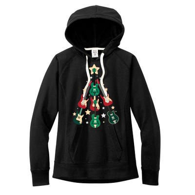 Christmas Guitar Tree  Women's Fleece Hoodie