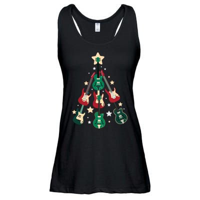 Christmas Guitar Tree  Ladies Essential Flowy Tank