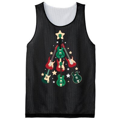 Christmas Guitar Tree  Mesh Reversible Basketball Jersey Tank