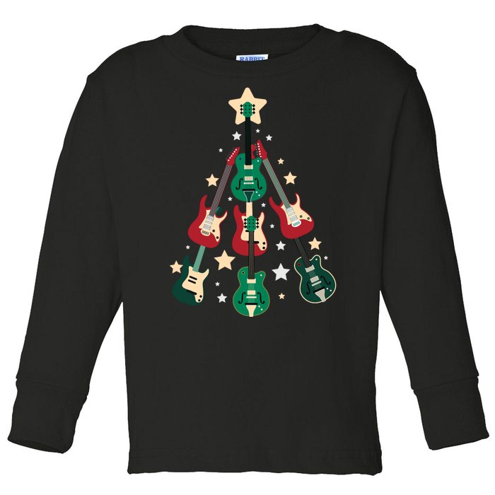 Christmas Guitar Tree  Toddler Long Sleeve Shirt