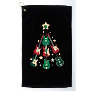 Christmas Guitar Tree  Platinum Collection Golf Towel