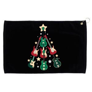 Christmas Guitar Tree  Grommeted Golf Towel