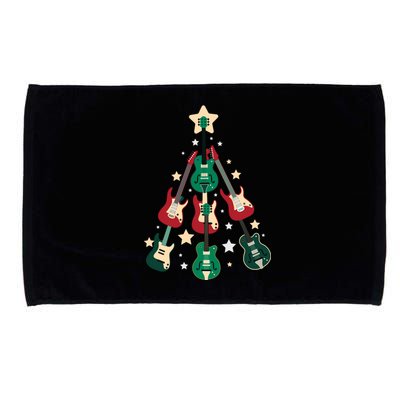 Christmas Guitar Tree  Microfiber Hand Towel