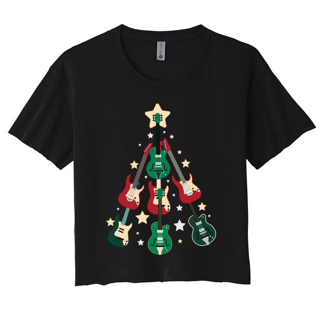 Christmas Guitar Tree  Crop Top