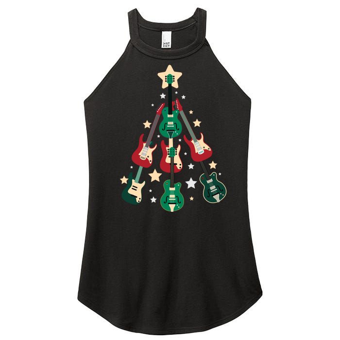 Christmas Guitar Tree  Women's Perfect Tri Rocker Tank