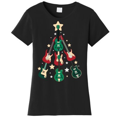 Christmas Guitar Tree  Women's T-Shirt