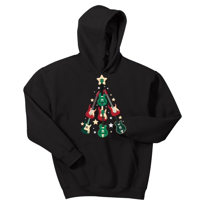 Christmas Guitar Tree  Kids Hoodie