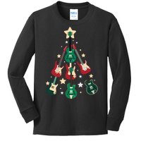 Christmas Guitar Tree  Kids Long Sleeve Shirt