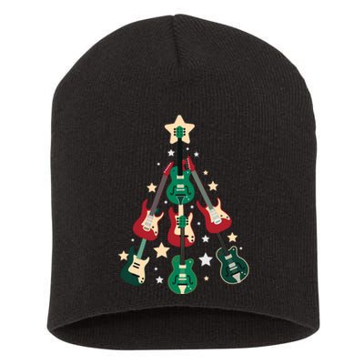 Christmas Guitar Tree  Short Acrylic Beanie