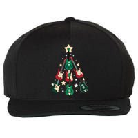 Christmas Guitar Tree  Wool Snapback Cap