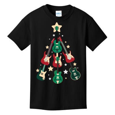 Christmas Guitar Tree  Kids T-Shirt