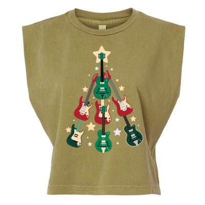 Christmas Guitar Tree  Garment-Dyed Women's Muscle Tee