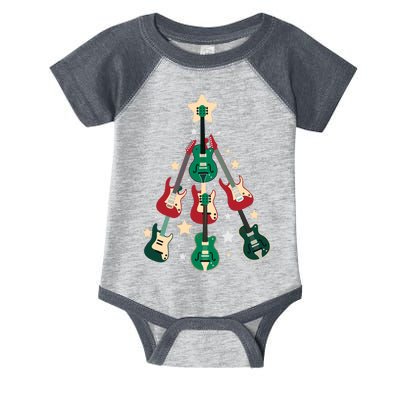 Christmas Guitar Tree  Infant Baby Jersey Bodysuit