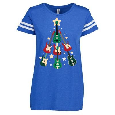 Christmas Guitar Tree  Enza Ladies Jersey Football T-Shirt