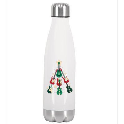 Christmas Guitar Tree  Stainless Steel Insulated Water Bottle