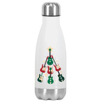 Christmas Guitar Tree  Stainless Steel Insulated Water Bottle