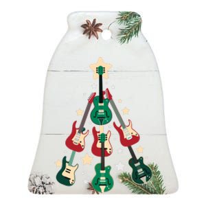 Christmas Guitar Tree  Ceramic Bell Ornament