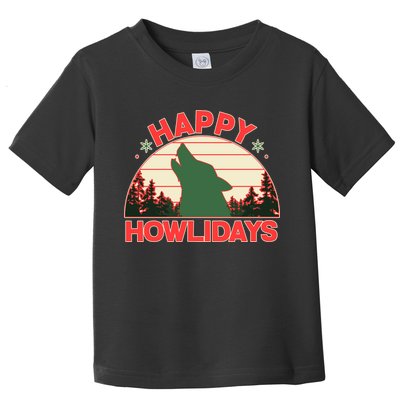 Christmas Happy Howlidays Vintage Howling Wolf Toddler T-Shirt
