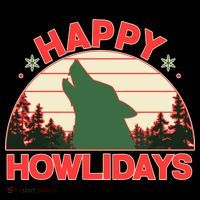 Christmas Happy Howlidays Vintage Howling Wolf Kids T-Shirt