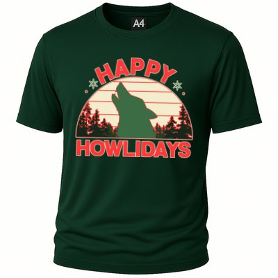 Christmas Happy Howlidays Vintage Howling Wolf Performance Shirt
