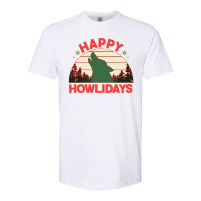 Christmas Happy Howlidays Vintage Howling Wolf Softstyle® CVC T-Shirt