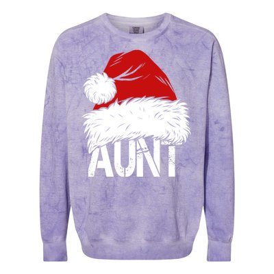 Christmas Hat Santa Aunt Colorblast Crewneck Sweatshirt