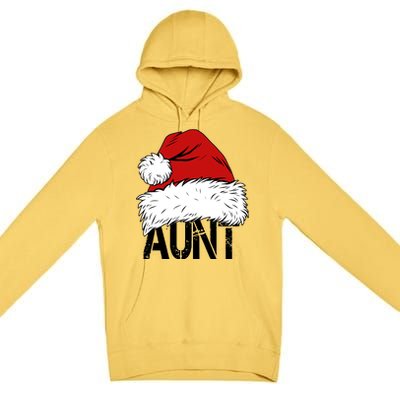 Christmas Hat Santa Aunt Premium Pullover Hoodie