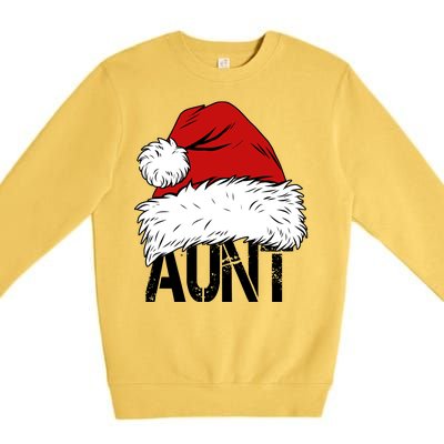 Christmas Hat Santa Aunt Premium Crewneck Sweatshirt