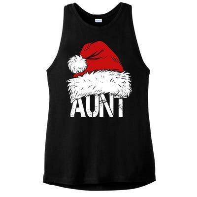 Christmas Hat Santa Aunt Ladies PosiCharge Tri-Blend Wicking Tank