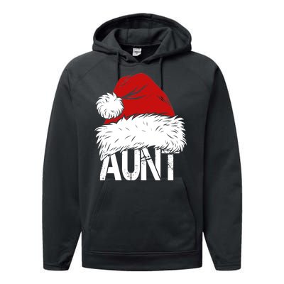 Christmas Hat Santa Aunt Performance Fleece Hoodie