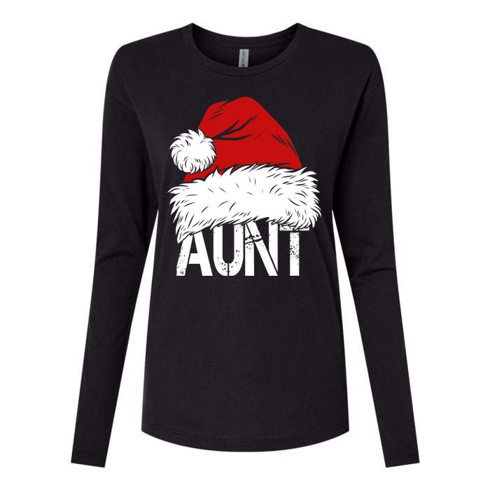 Christmas Hat Santa Aunt Womens Cotton Relaxed Long Sleeve T-Shirt