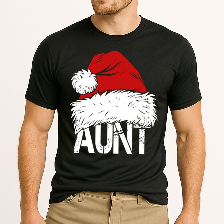 Christmas Hat Santa Aunt Cooling Performance Crew T-Shirt