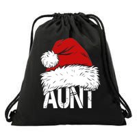 Christmas Hat Santa Aunt Drawstring Bag