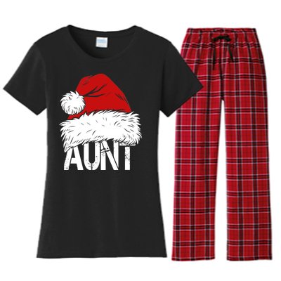 Christmas Hat Santa Aunt Women's Flannel Pajama Set