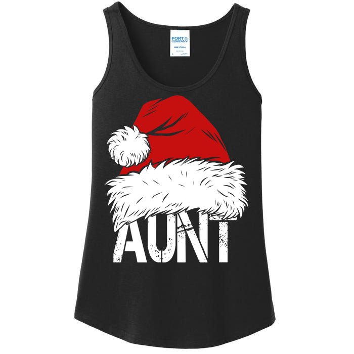 Christmas Hat Santa Aunt Ladies Essential Tank