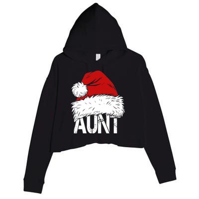 Christmas Hat Santa Aunt Crop Fleece Hoodie