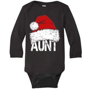 Christmas Hat Santa Aunt Baby Long Sleeve Bodysuit