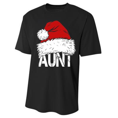 Christmas Hat Santa Aunt Performance Sprint T-Shirt